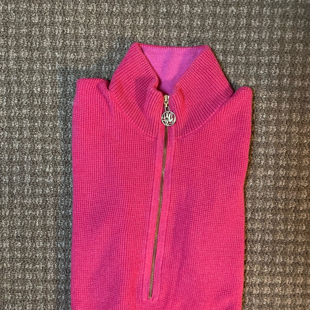 Lilly Pulitzer women’s pink woven 1/4 zip size S - Picture 3 of 8